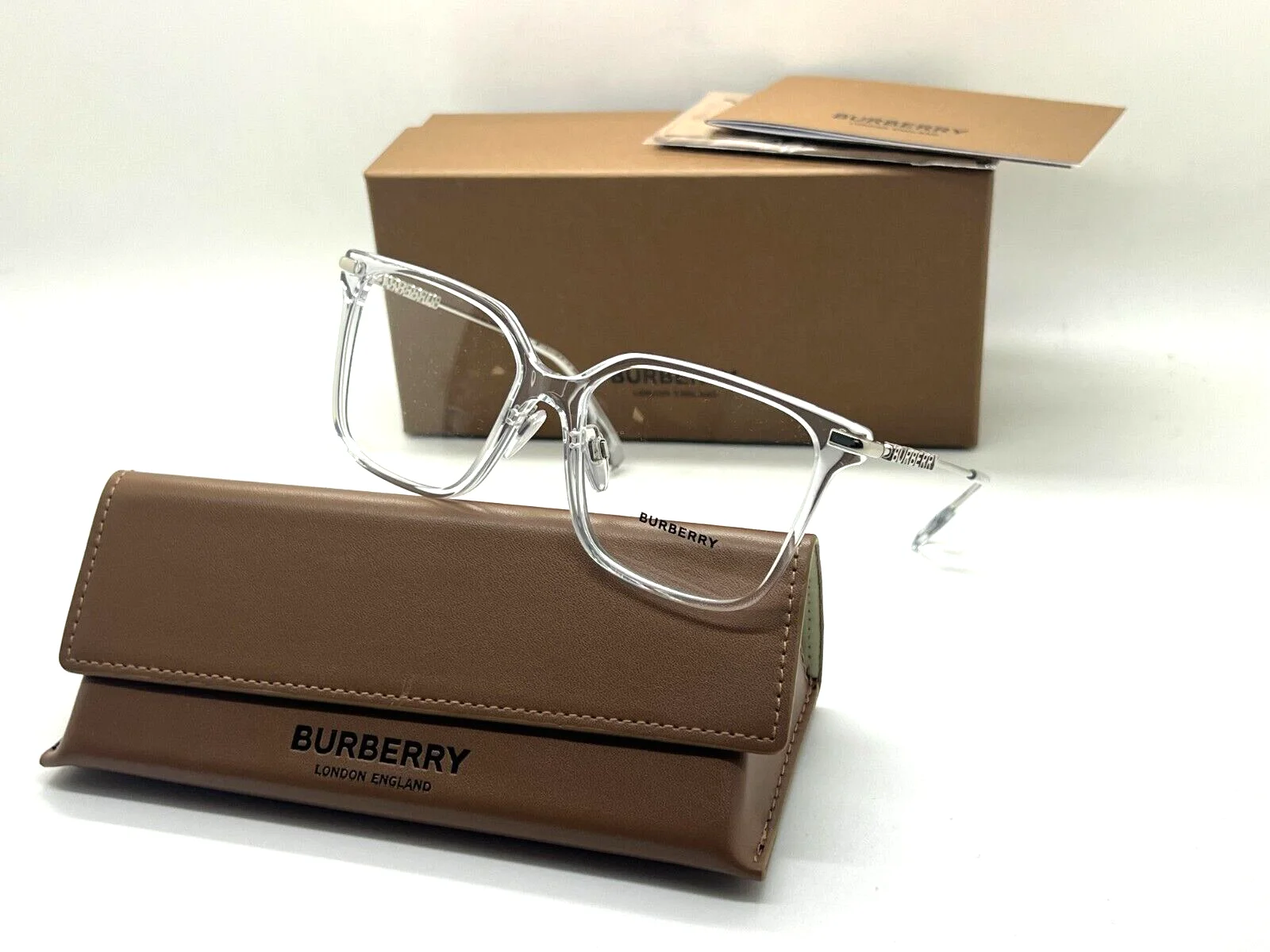 Burberry Eyeglasses B 2376 3024 TRANSPARENT CLEAR FRAME 54-16-140MM NIB ITALY