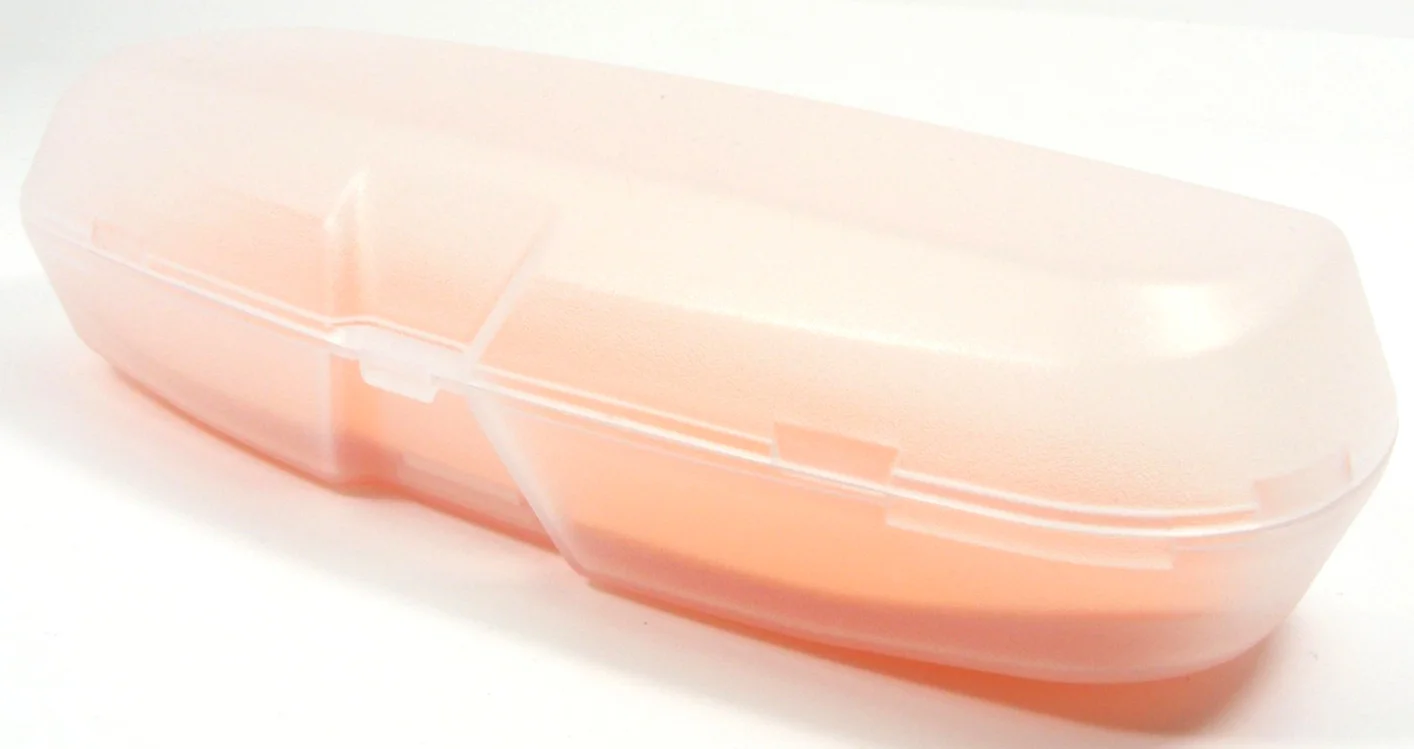 Hard Transparent Matte Clear Eyeglasses Case Protective Glasses Orange Interior