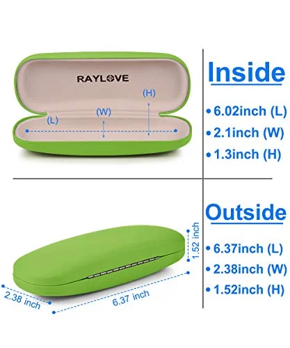NEW Nice Transparent /Green Hard Case for Eyeglasses Glasses /Cleaning Cloth KC3 2