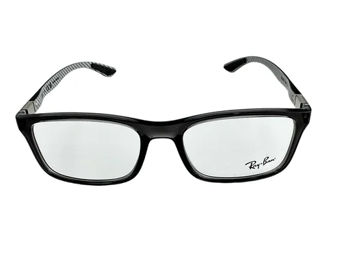 Ray Ban NEW Transparent Grey Carbon Silver Frames 53-18-145 Eyeglasses RX8908 2