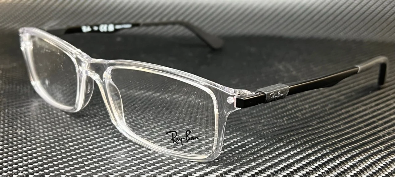 RAY BAN RX7017 5943 Transparent Rectangle 56 mm Men